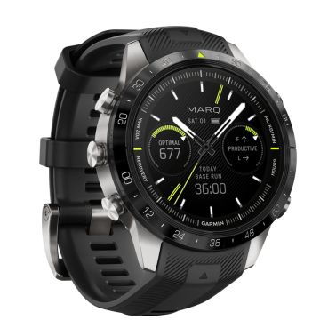 Garmin Marq Gen 2 Athlete watch sapphire titanium black silicone rubber strap 46 mm 010-02648-41