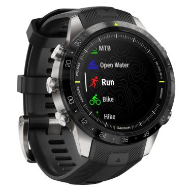 Garmin Marq Gen 2 Athlete watch sapphire titanium black silicone rubber strap 46 mm 010-02648-41