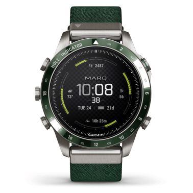 Garmin Marq Gen 2 Golfer watch sapphire titanium and ceramic green nylon strap 46 mm 010-02648-21
