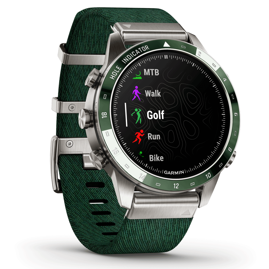 Montre Garmin Marq Gen 2 Golfer saphir titane et céramique bracelet nylon 46 mm 010-02648-21