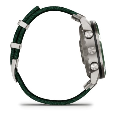 Garmin Marq Gen 2 Golfer watch sapphire titanium and ceramic green nylon strap 46 mm 010-02648-21