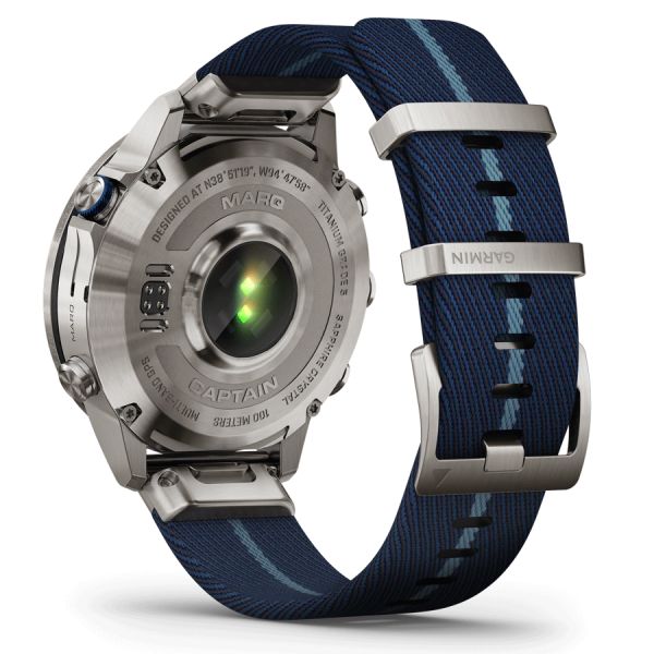 Garmin Marq Gen 2 Captain sapphire titanium and ceramic watch with blue nylon strap 46 mm 010-02648-11