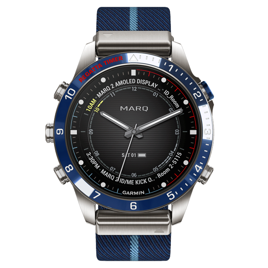 Montre Garmin Marq Gen 2 Captain saphir titane et céramique bracelet nylon 46 mm 010-02648-11