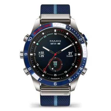Garmin Marq Gen 2 Captain sapphire titanium and ceramic watch with blue nylon strap 46 mm 010-02648-11