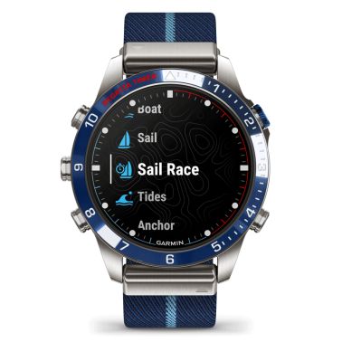 Garmin Marq Gen 2 Captain sapphire titanium and ceramic watch with blue nylon strap 46 mm 010-02648-11