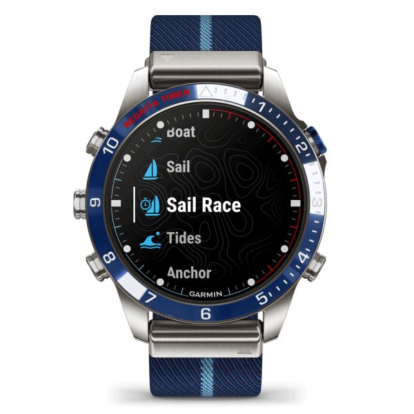 Montre Garmin Marq Gen 2 Captain saphir titane et céramique bracelet nylon 46 mm 010-02648-11