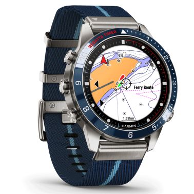 Garmin Marq Gen 2 Captain sapphire titanium and ceramic watch with blue nylon strap 46 mm 010-02648-11