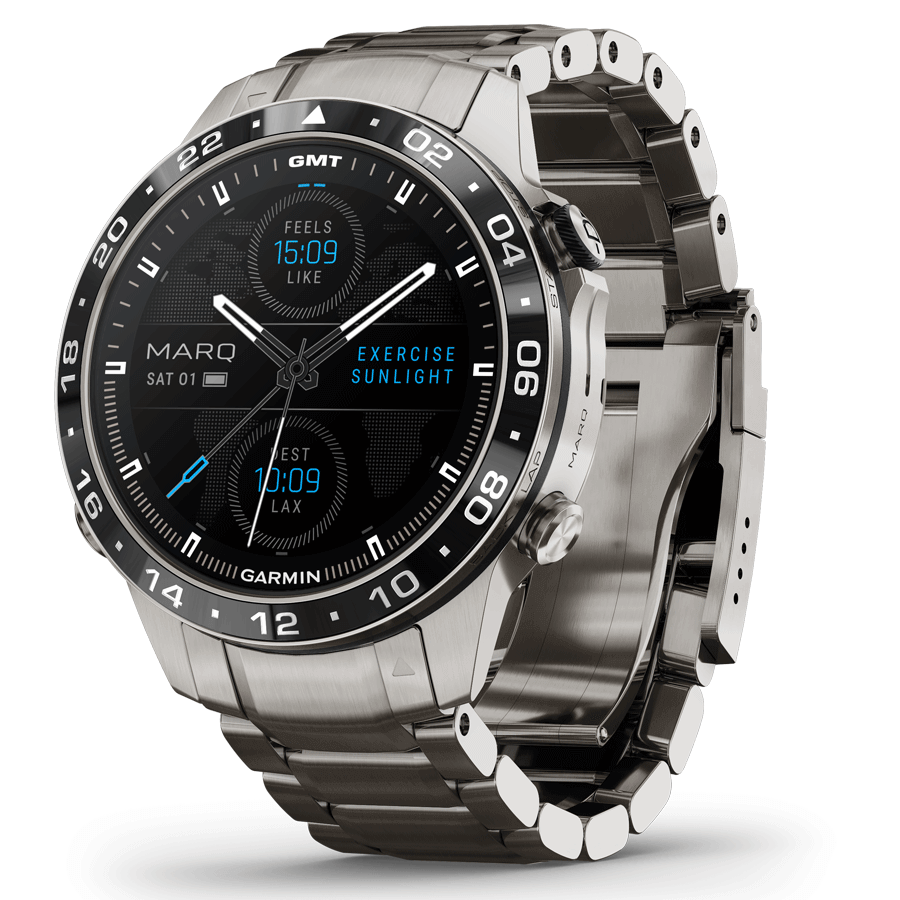 Montre Garmin Marq Gen 2 Aviator saphir titane et céramique bracelet titane 46 mm 010-02648-01