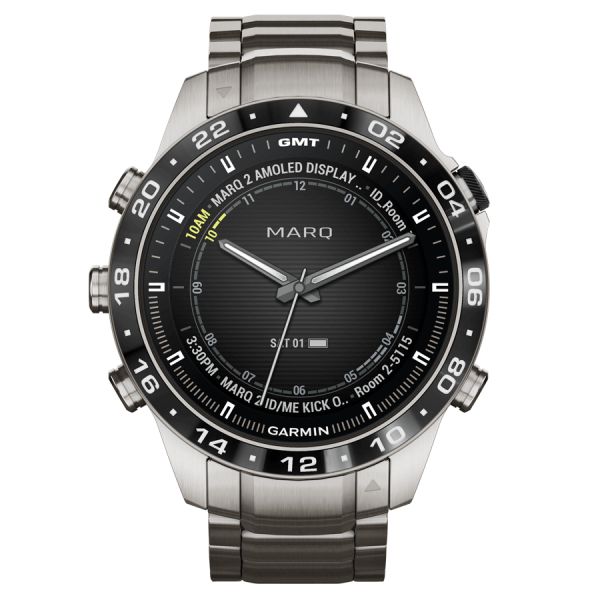 Garmin Marq Gen 2 Aviator watch sapphire titanium and ceramic bracelet 46 mm 010-02648-01