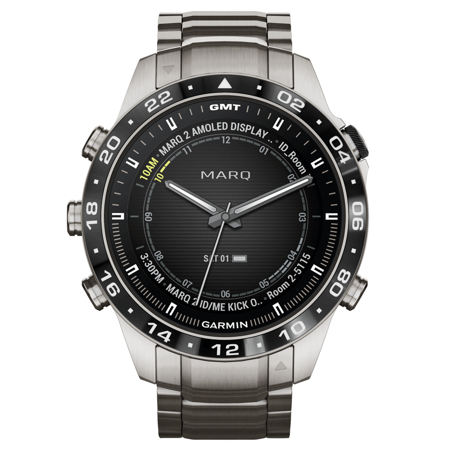 Garmin Marq Gen 2 Aviator watch sapphire titanium and ceramic bracelet 46 mm 010-02648-01