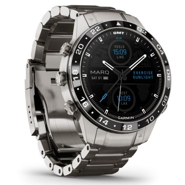 Montre Garmin Marq Gen 2 Aviator saphir titane et céramique bracelet titane 46 mm 010-02648-01
