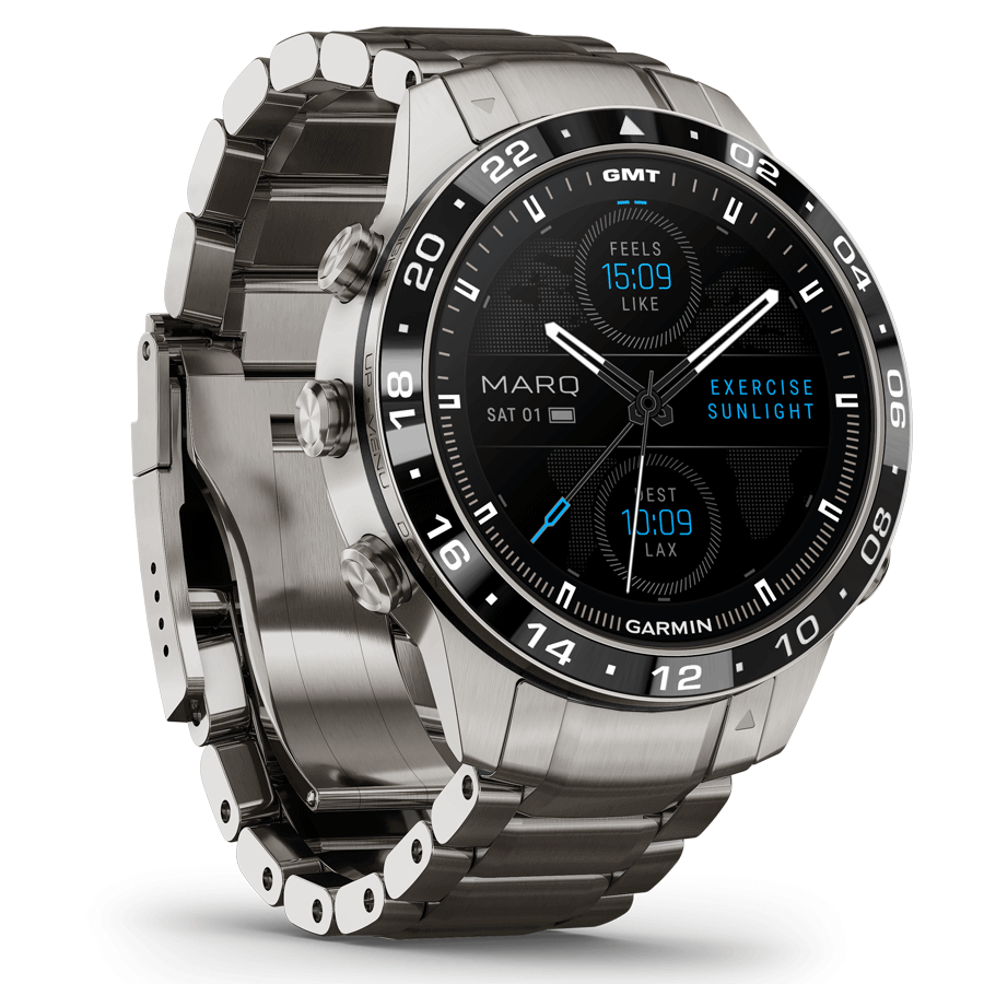 Garmin Marq Gen 2 Aviator watch sapphire titanium and ceramic bracelet 46 mm 010-02648-01