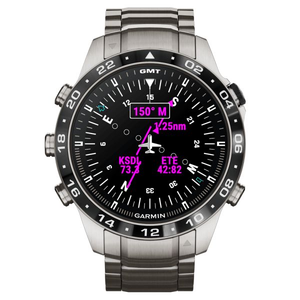 Montre Garmin Marq Gen 2 Aviator saphir titane et céramique bracelet titane 46 mm 010-02648-01