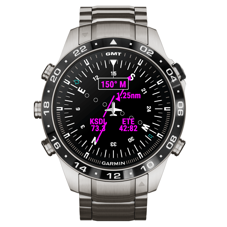 Montre Garmin Marq Gen 2 Aviator saphir titane et céramique bracelet titane 46 mm 010-02648-01