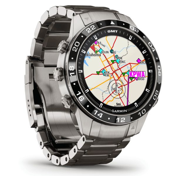 Montre Garmin Marq Gen 2 Aviator saphir titane et céramique bracelet titane 46 mm 010-02648-01