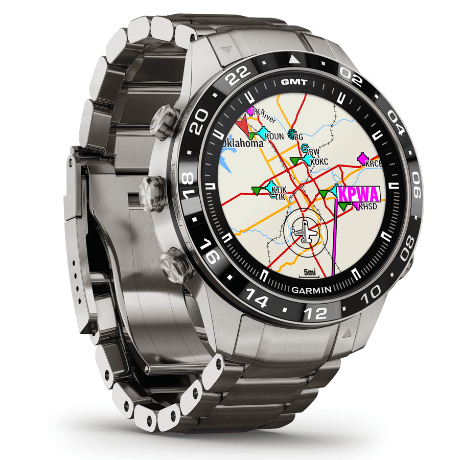 Montre Garmin Marq Gen 2 Aviator saphir titane et céramique bracelet titane 46 mm 010-02648-01