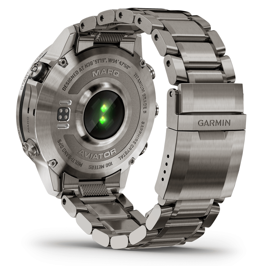 Montre Garmin Marq Gen 2 Aviator saphir titane et céramique bracelet titane 46 mm 010-02648-01