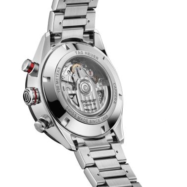 Montre TAG Heuer Carrera Chronographe automatique cadran noir bracelet acier 44 mm CBN2A1AA.BA0643