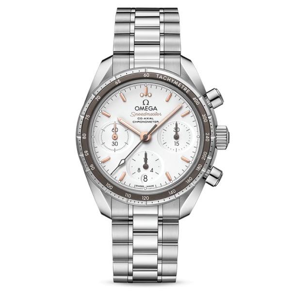 Montre Omega Speedmaster 38 automatique Co-Axial chronographe cadran argent bracelet acier 38 mm - SOLDAT PL