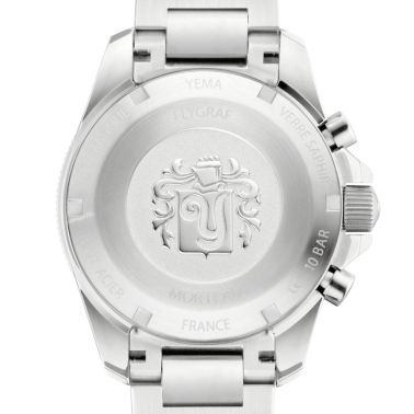 Yema Flygraf Navigator Chronograph automatic watch blue dial steel bracelet 40 mm YFLY22CH.FR-GMS
