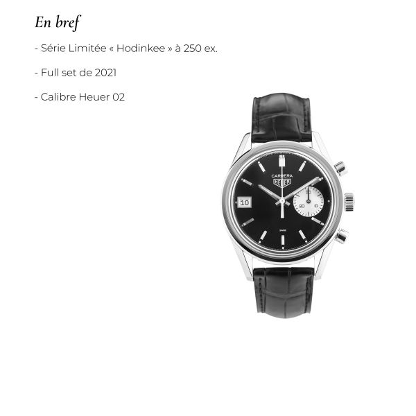 Montre TAG Heuer Carrera Dato Limited Edition for HODINKEE 39 mm automatique Full Set 2021