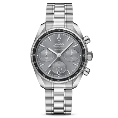 Montre Omega Speedmaster 38 automatique Co-Axial chronographe cadran anthracite bracelet acier 38 mm