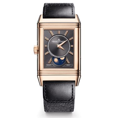 Montre Jaeger-LeCoultre Reverso Tribute Duoface Calendar Or Rose remontage manuel cadran gris bracelet cuir marron Q3912530