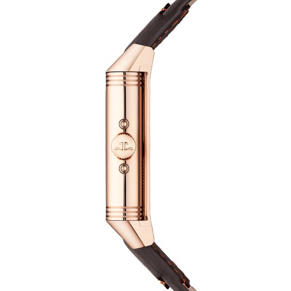 Montre Jaeger-LeCoultre Reverso Tribute Duoface Calendar Or Rose remontage manuel cadran gris bracelet cuir marron Q3912530