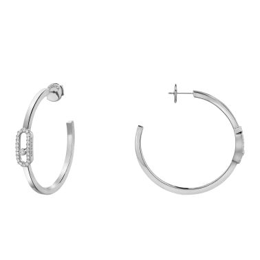 Créoles Messika Move Uno PM en or blanc et diamants