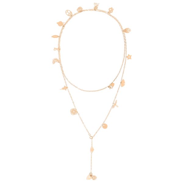 Sautoir Ginette NY Twenty charms en or rose