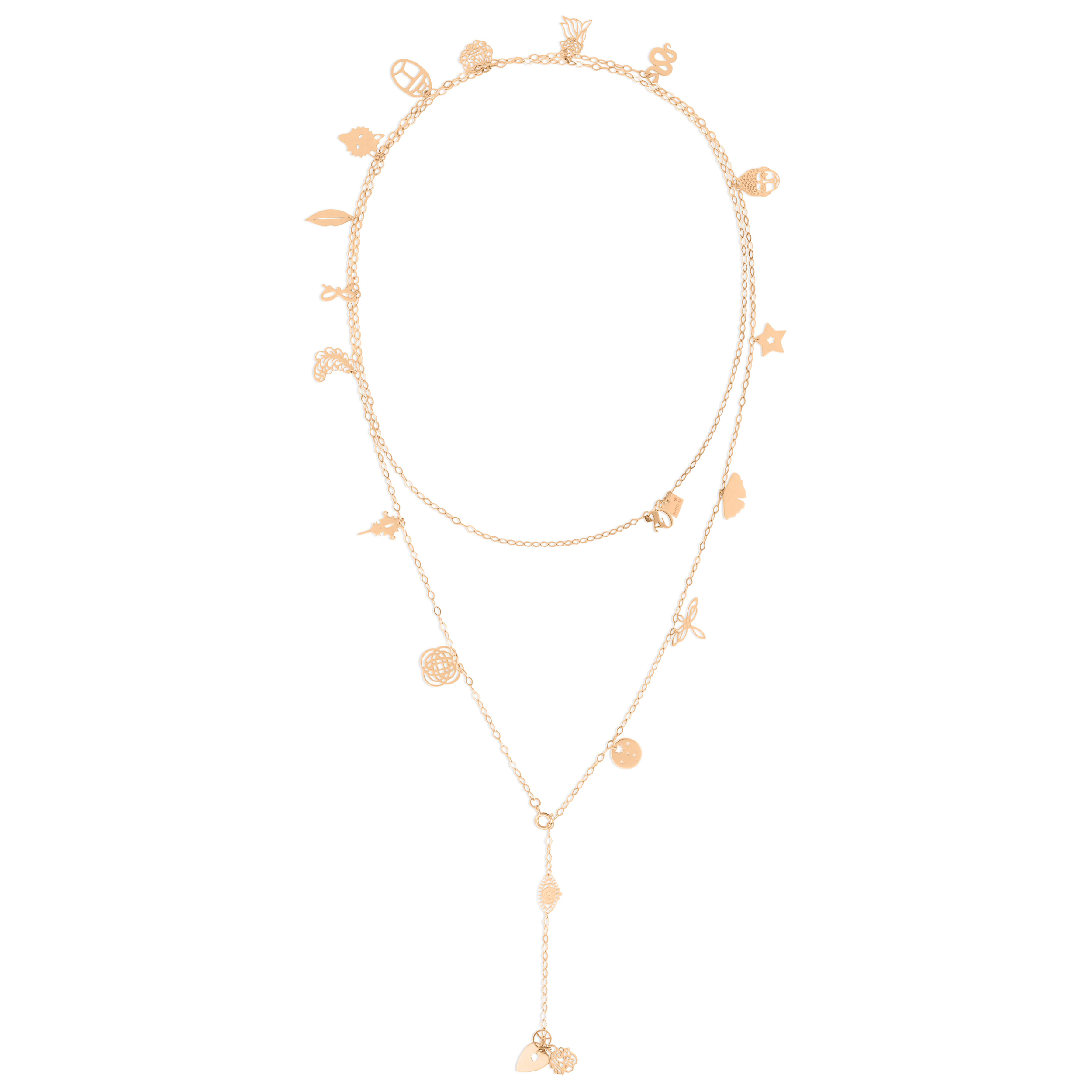 Sautoir Ginette NY Twenty charms en or rose