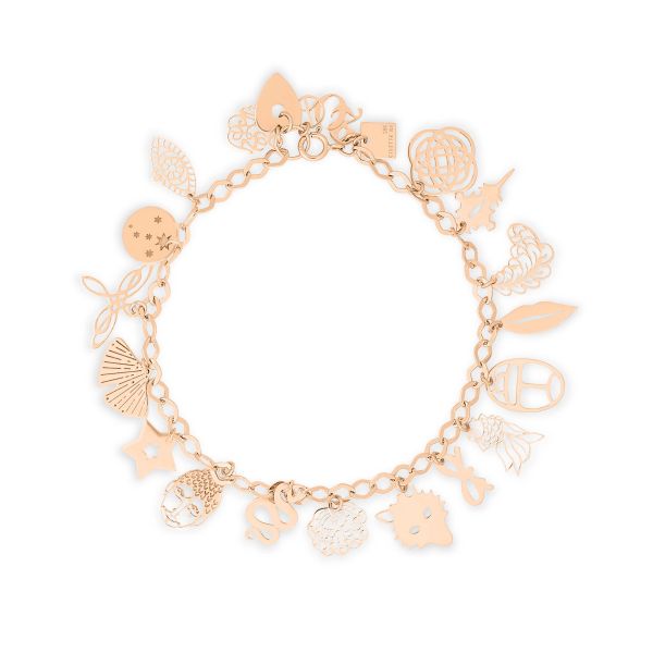 Bracelet Ginette NY Twenty charms en or rose