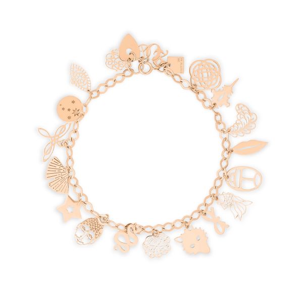 Bracelet Ginette NY Twenty charms in rose gold