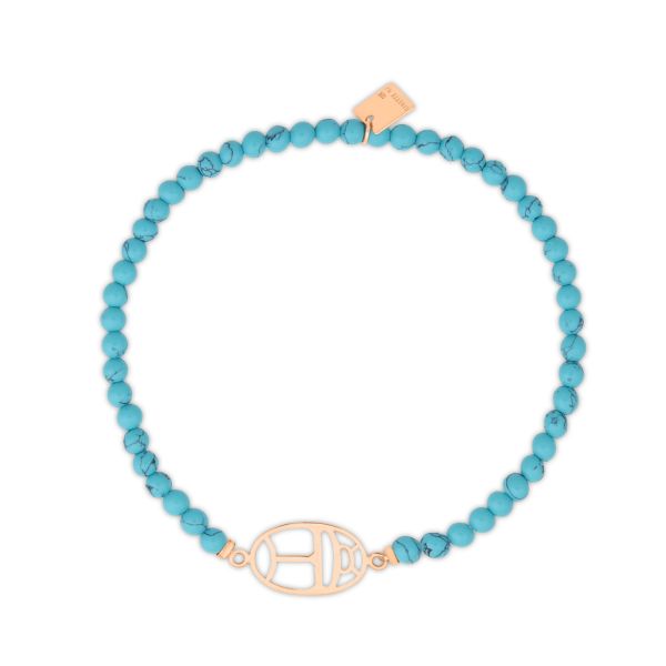 Bracelet Ginette NY Twenty Wish Mini bead en or rose et turquoise