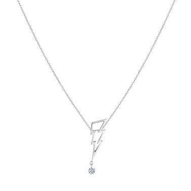 La Brune et La Blonde Coup de Foudre necklace in white gold and 0,07 carat diamond CL0140WGDI