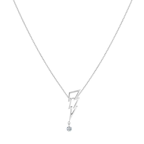 La Brune et La Blonde Coup de Foudre necklace in white gold and 0,07 carat diamond CL0140WGDI