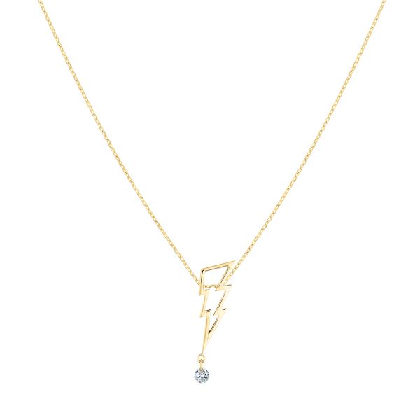 La Brune et La Blonde Coup de Foudre necklace in yellow gold and 0,07 carat diamond CL0140YGDI