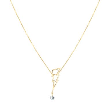 La Brune et La Blonde Coup de Foudre necklace in yellow gold and 0.12 carat diamond CL0143YGDI