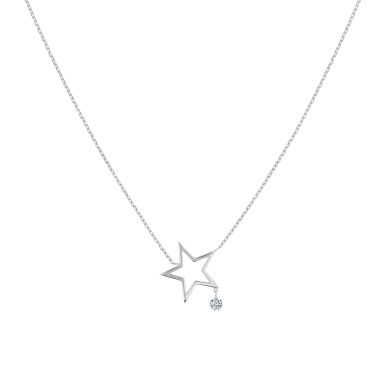 La Brune et La Blonde Mon Etoile necklace in white gold and 0,07 carat diamond CL0142WGDI