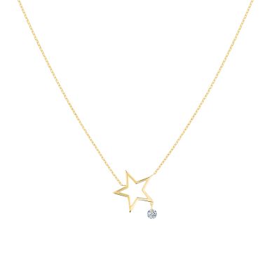 La Brune et La Blonde Mon Etoile necklace in yellow gold and 0.07 carat diamond CL0142YGDI