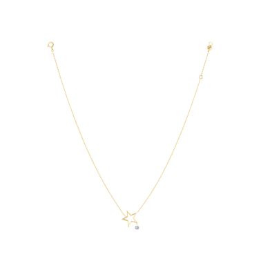 Collier La Brune et La Blonde Mon Etoile en or jaune et diamant 0,12 carat CL0145YGDI