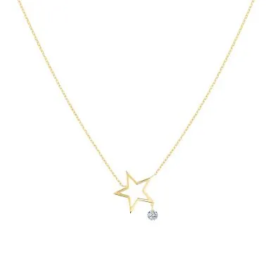 Collier La Brune et La Blonde Mon Etoile en or jaune et diamant 0,12 carat CL0145YGDI