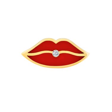 La Brune et La Blonde Kiss Me pins in yellow gold and diamond BR0007YGDI