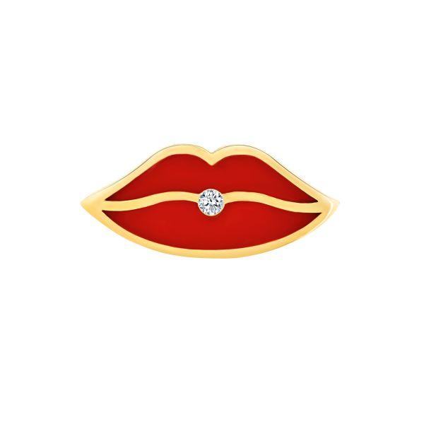 La Brune et La Blonde Kiss Me pins in yellow gold and diamond BR0007YGDI