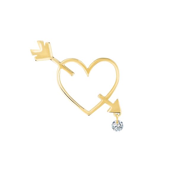 La Brune et La Blonde En Plein Coeur earring in yellow gold and diamond BR0003YGDI