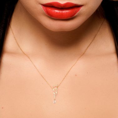 La Brune et La Blonde Coup de Foudre necklace in yellow gold and 0,07 carat diamond CL0140YGDI