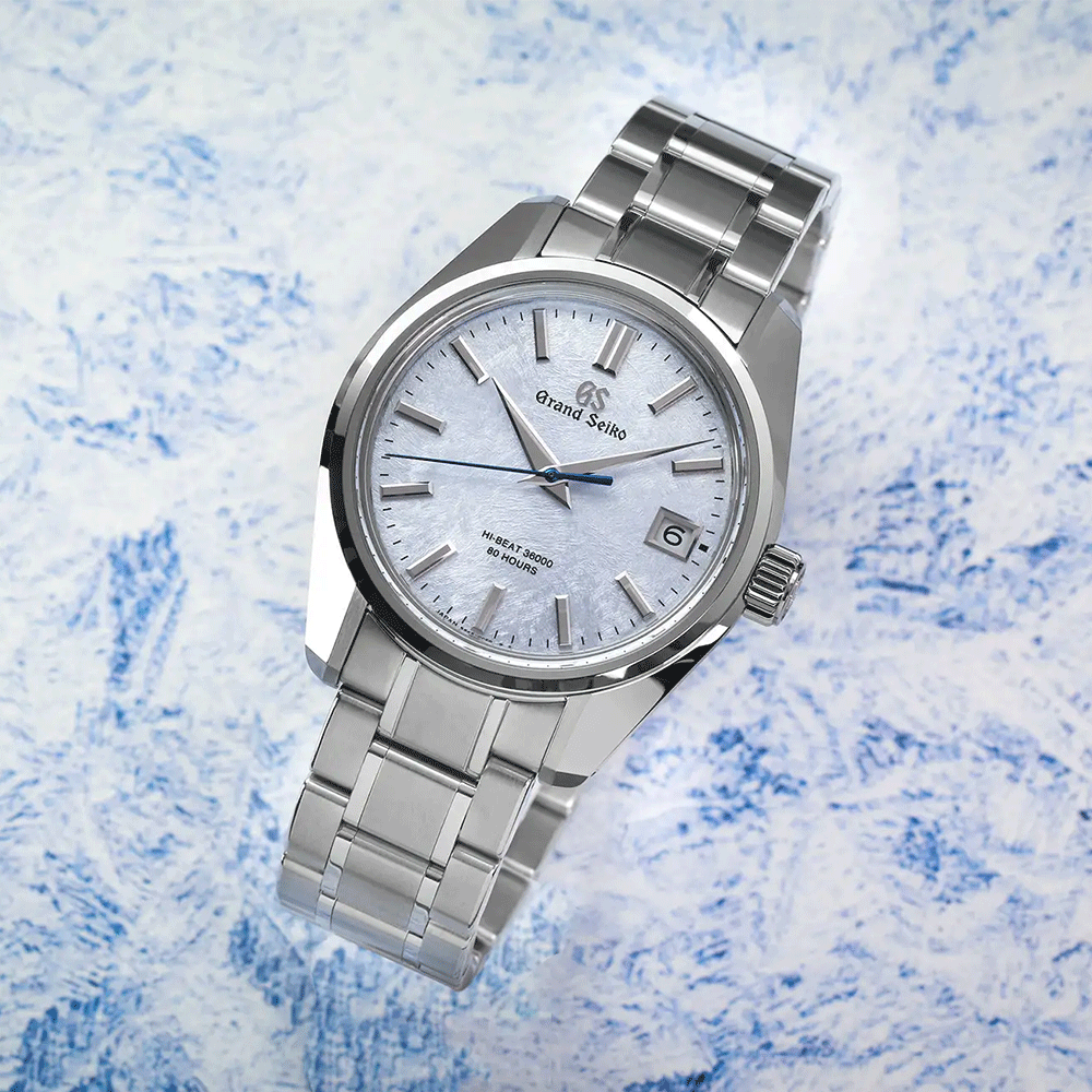 Montre Grand Seiko Heritage 44GS Ever-Brilliant Steel Hi-Beat automatique cadran bleu clair bracelet acier 40 mm