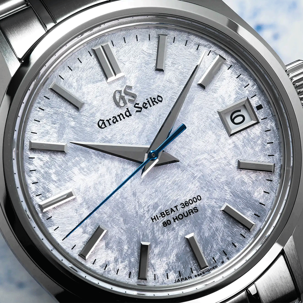 Montre Grand Seiko Heritage 44GS Ever-Brilliant Steel Hi-Beat automatique cadran bleu clair bracelet acier 40 mm