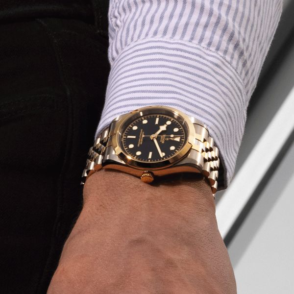 Tudor Black Bay 41 S&G automatic watch black dial steel and yellow gold bracelet 41 mm M79683-0001