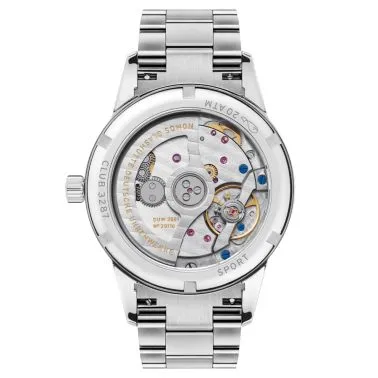 NOMOS Club Sport Neomatik Polar automatic watch sapphire crystal back polar blue dial steel bracelet 37 mm